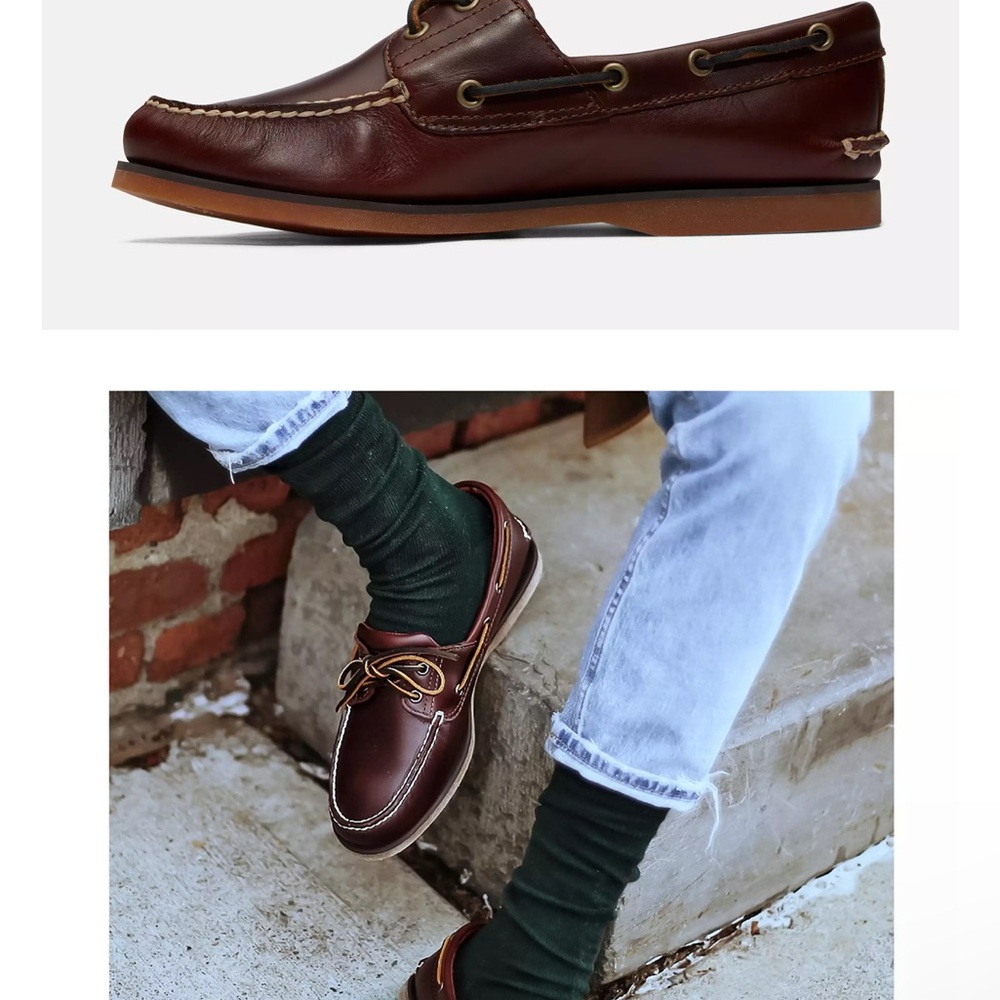 Timberland Men's Classic 2-Eye Boat Shoes size 15 new leather $200 value - Picture 4 of 8
